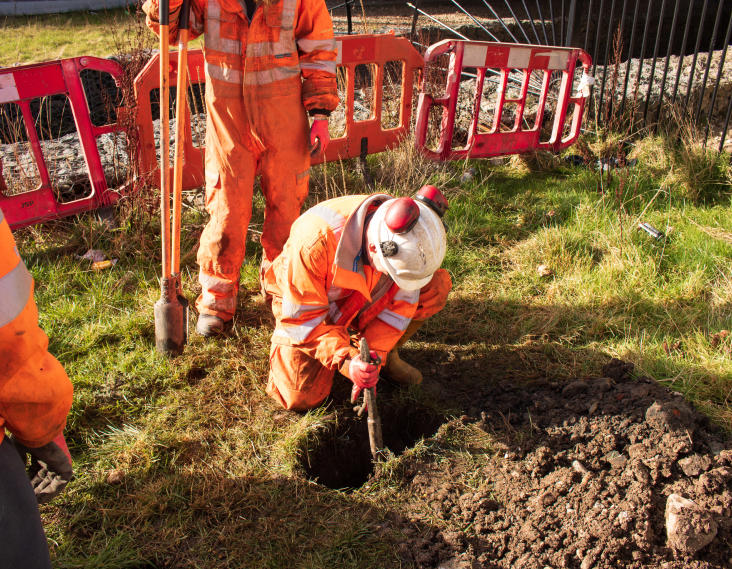 Man digging earth