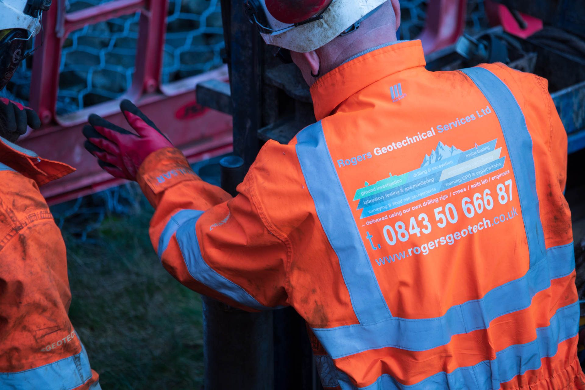 Back of man wearing RGS technical clothing